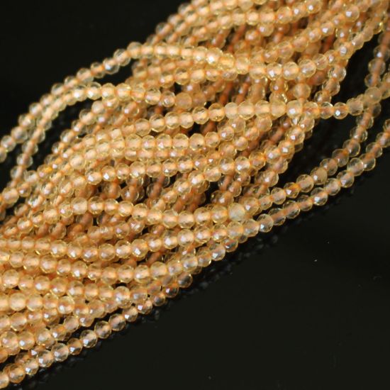 Wholesale November  Birthstone- Gemstone beads - Natural Citrine Quartz Faceted Round Beads - 2.2mm - 13 inches
