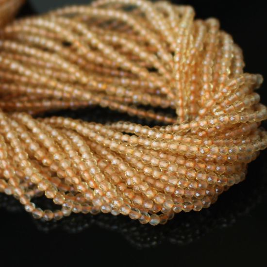 Wholesale November  Birthstone- Gemstone beads - Natural Citrine Quartz Faceted Round Beads - 2.2mm - 13 inches