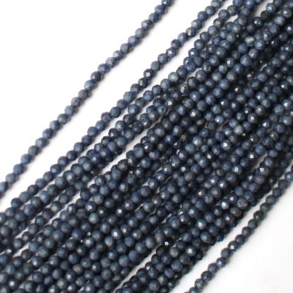 Wholesale September  Birthstone- Gemstone beads - Natural Blue Sapphire Faceted Round Beads - 2mm - 13 inches