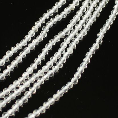 Wholesale April Birthstone- Gemstone beads - Natural Crystal Quartz Faceted Round Beads - 2.2mm - 13 inches