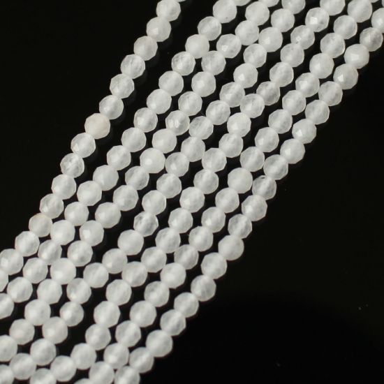 Wholesale October Birthstone- Gemstone beads - Natural White Opal Faceted Round Beads - 2.5mm - 13 inches