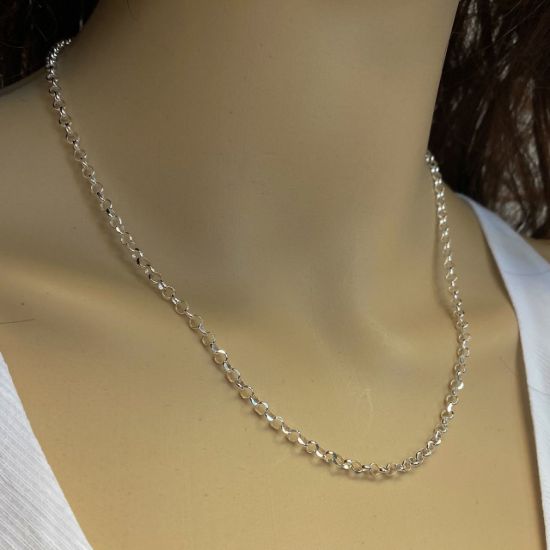 Wholesale Sterling Silver Finished Chain - 3.5mm Diamond Cut Rolo Chain