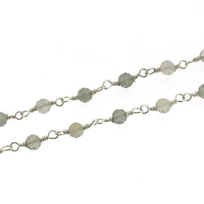 Wholesale Sterling SilverLabradorite  Rosary Chain By the Foot