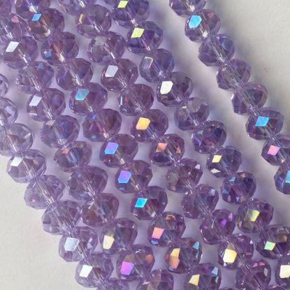 Wholesale Crystal Glass beads,8*6 mm Faceted Rondelle,Light Purple ,AB