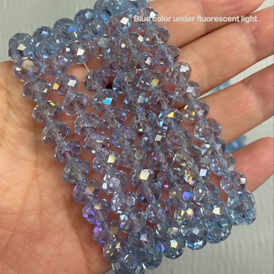 Wholesale Crystal Glass beads,8*6 mm Faceted Rondelle,Light Purple ,AB