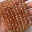 Wholesale Crystal Glass beads, 8X6mm Faceted Rondelle,Light Peach+Sparkle