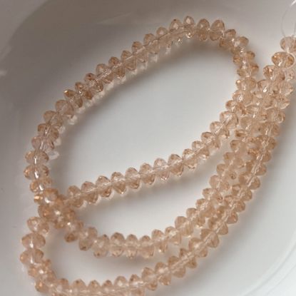 Wholesale Crystal Glass beads 4X3 Faceted Rondelle, Light Peach Color