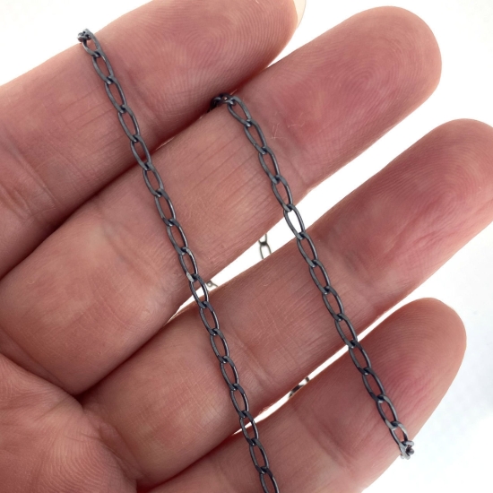 Oxidized Sterling Silver Diamond Cut Curb Necklace Chain, Wholesale Bulk Necklace Chains