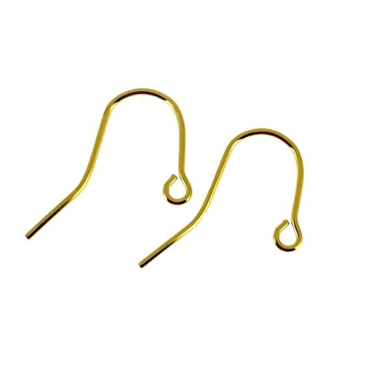 Wholesale Gold over Sterling Silver Earring Hooks with Open Eye End (sold per pair)