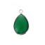 Wholesale Gold  Bezel Gemstone Pendant-Teardrop Shape 11mm -(ONE OF A KIND) -Green Onyx