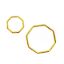 Wholesale Gold over Sterling Silver Octagon Twisted and Smooth Closed Ring Connector Links - 12mm or 20mm (1 pc) 