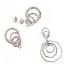 Wholesale 925 Sterling Silver Textured Interlocking Rings Earring Posts - 13mm (1 pair) 