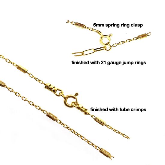 Wholesale Gold over Sterling Silver Bulk Chain - 4mm Textured Bar Satellite Chain (Sold per foot)