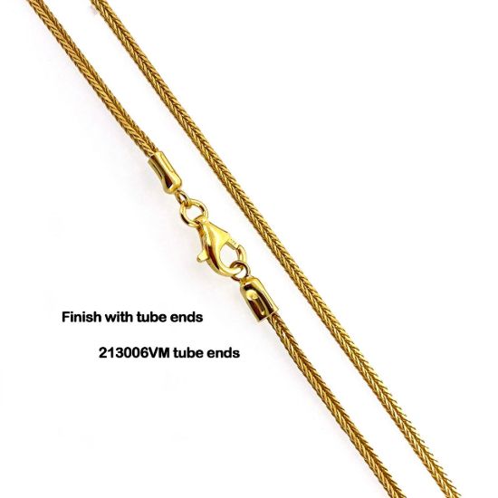 Wholesale Gold over Sterling Silver Bulk Chain - 1.2mm Fox Tail Chain (Sold per foot) 