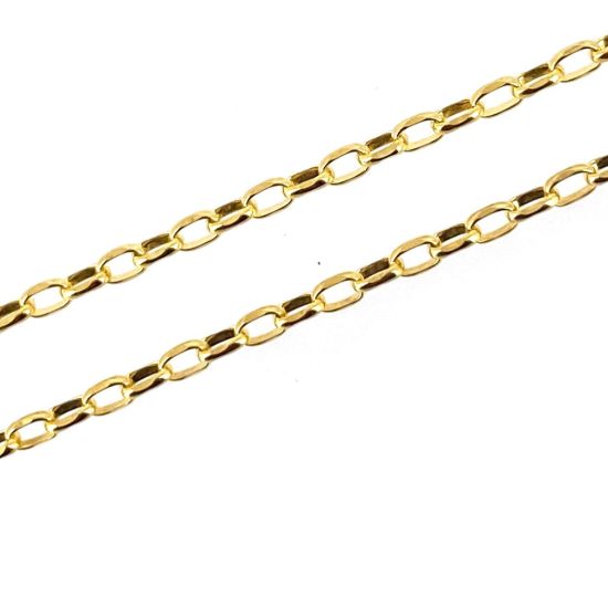 Wholesale Gold over Sterling Silver Bulk Chain - 2mm Oval Diamond Cut Rolo Chain (Sold per foot) 