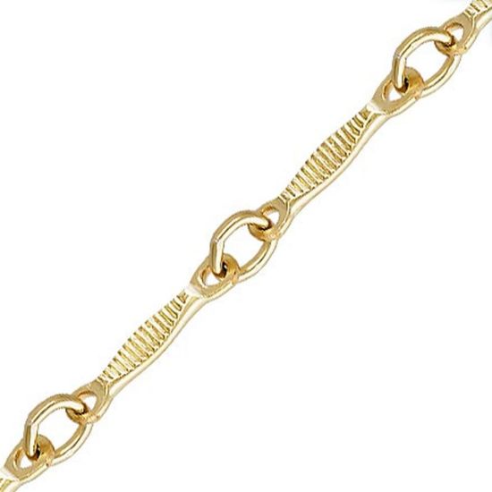 Wholesale 1/20 Gold Filled Bulk Chain - 1.8mm Textured Dapped Bar Chain(Sold per foot)  