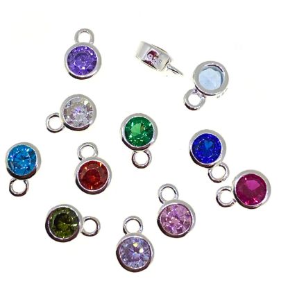 wholesale birthstone cz bezel charm