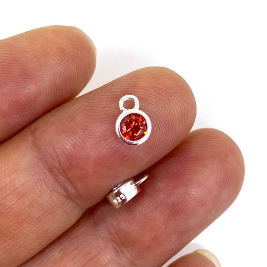 wholesale garnet cz bezel charm