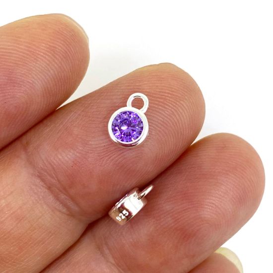 wholesale amethyst cz bezel charm