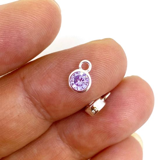 wholesale birthstone cz bezel charm