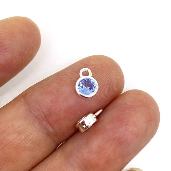 wholesale December birthstone cz bezel charm