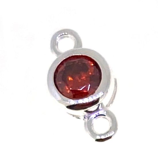 Wholesale permanent jewelry silver birthstone connectors 