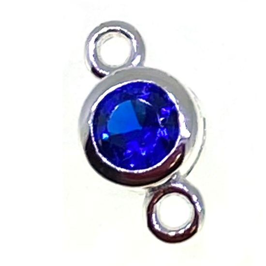 Wholesale permanent jewelry silver birthstone connectors 