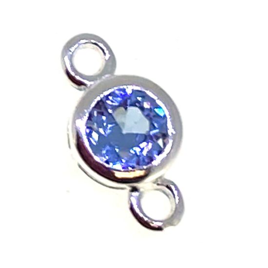 Wholesale permanent jewelry silver birthstone connectors 