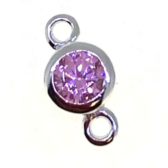 Wholesale permanent jewelry silver birthstone connectors 