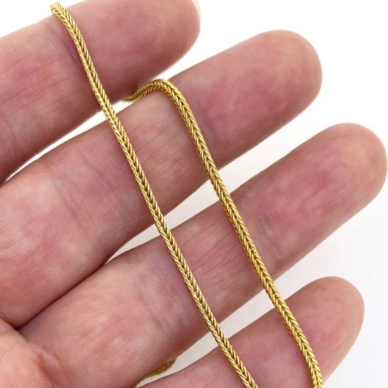 Wholesale Gold over Sterling Silver 1.2mm Fox Tail Chain Necklace