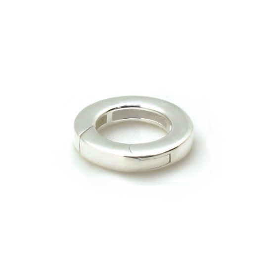 Wholesale 925 Sterling Silver Clasp - No Trigger Round Clasp 15mm 
