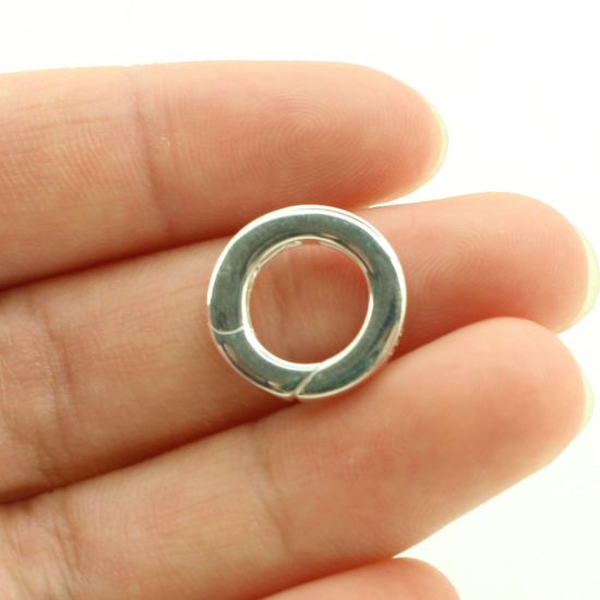 Wholesale 925 Sterling Silver Clasp - No Trigger Round Clasp 15mm 