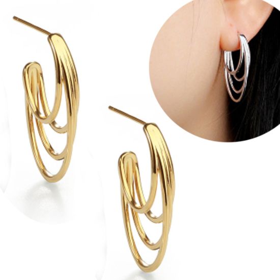 Wholesale Gold over Sterling Silver Layered Hoop Earrings