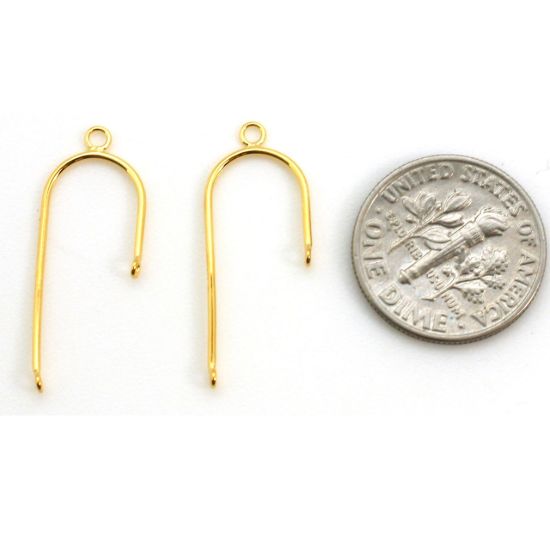 Wholesale Gold over 925 Sterling Silver U Shape Charm (sold per pair)
