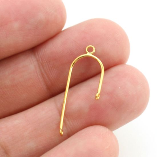 Wholesale Gold over 925 Sterling Silver U Shape Charm (sold per pair)