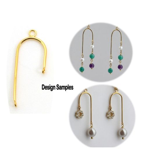 Wholesale 925 Sterling Silver U Shape Charm ( sold per pair) 