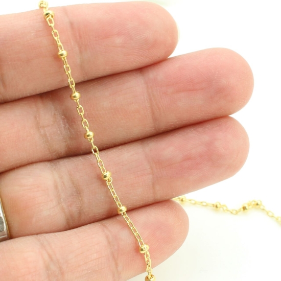 Wholesale Gold over Sterling Silver Bulk Chain -2.5mm Ball Satellite Chain (Sold per foot)