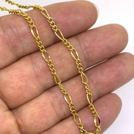 Wholesale 1/20 14K Gold Filled Finished Jewelry Chain-Figaro Chain 