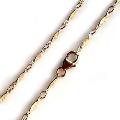 Wholesale 1/20 14K Gold Filled Finished Jewelry Chain-Textured Dapped Bar Chain