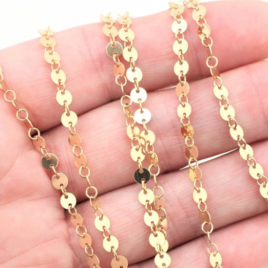 Wholesale 4mm Round Disc Gold Filled Chain