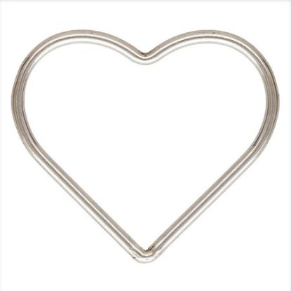 .925 Sterling Silver Plain Heart Closed Jump Ring - 17.5mm
