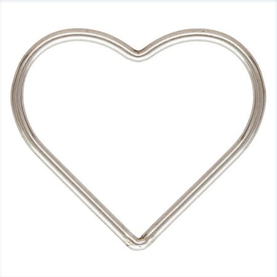 .925 Sterling Silver Plain Heart Closed Jump Ring - 17.5mm