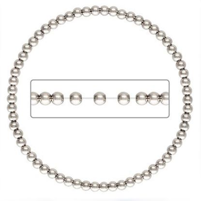 .925 Sterling Silver Smooth Beaded Stretchy Bracelet - 6.5"