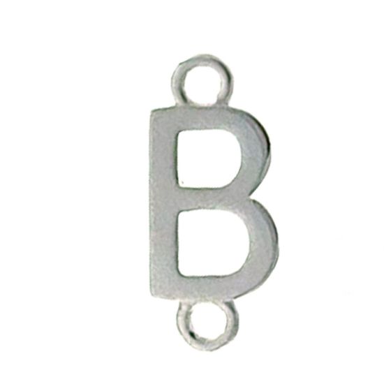 Wholesale Smooth Sterling Silver Letter Connectors, A-Z Letter 5*7mm (1 piece)