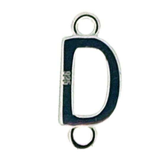 Wholesale Smooth Sterling Silver Letter Connectors, A-Z Letter 5*7mm (1 piece)