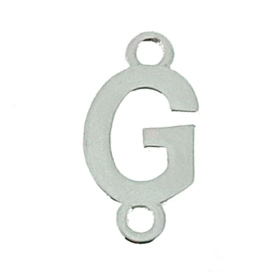 Wholesale Smooth Sterling Silver Letter Connectors, A-Z Letter 5*7mm (1 piece)