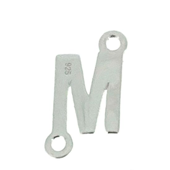 Wholesale Smooth Sterling Silver Letter Connectors, A-Z Letter 5*7mm (1 piece)