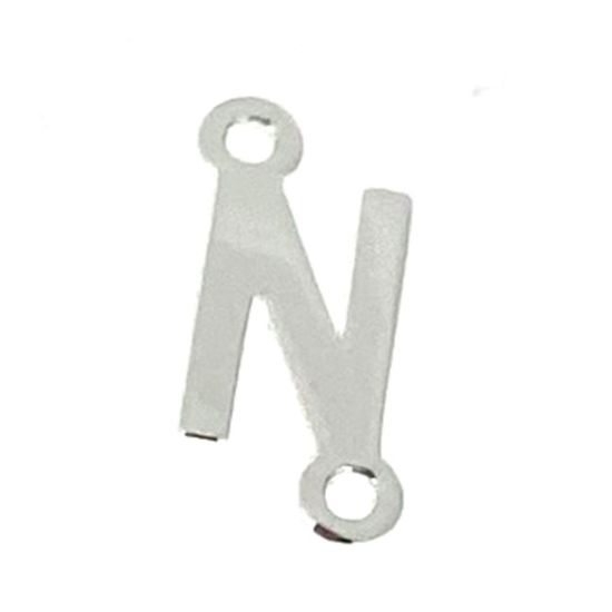 Wholesale Smooth Sterling Silver Letter Connectors, A-Z Letter 5*7mm (1 piece)