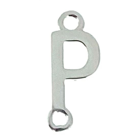 Wholesale Smooth Sterling Silver Letter Connectors, A-Z Letter 5*7mm (1 piece)