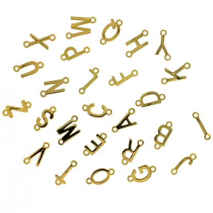 Wholesale Gold over Sterling Silver Smooth Letter Connectors, A-Z Letter 5*7mm (1 piece)